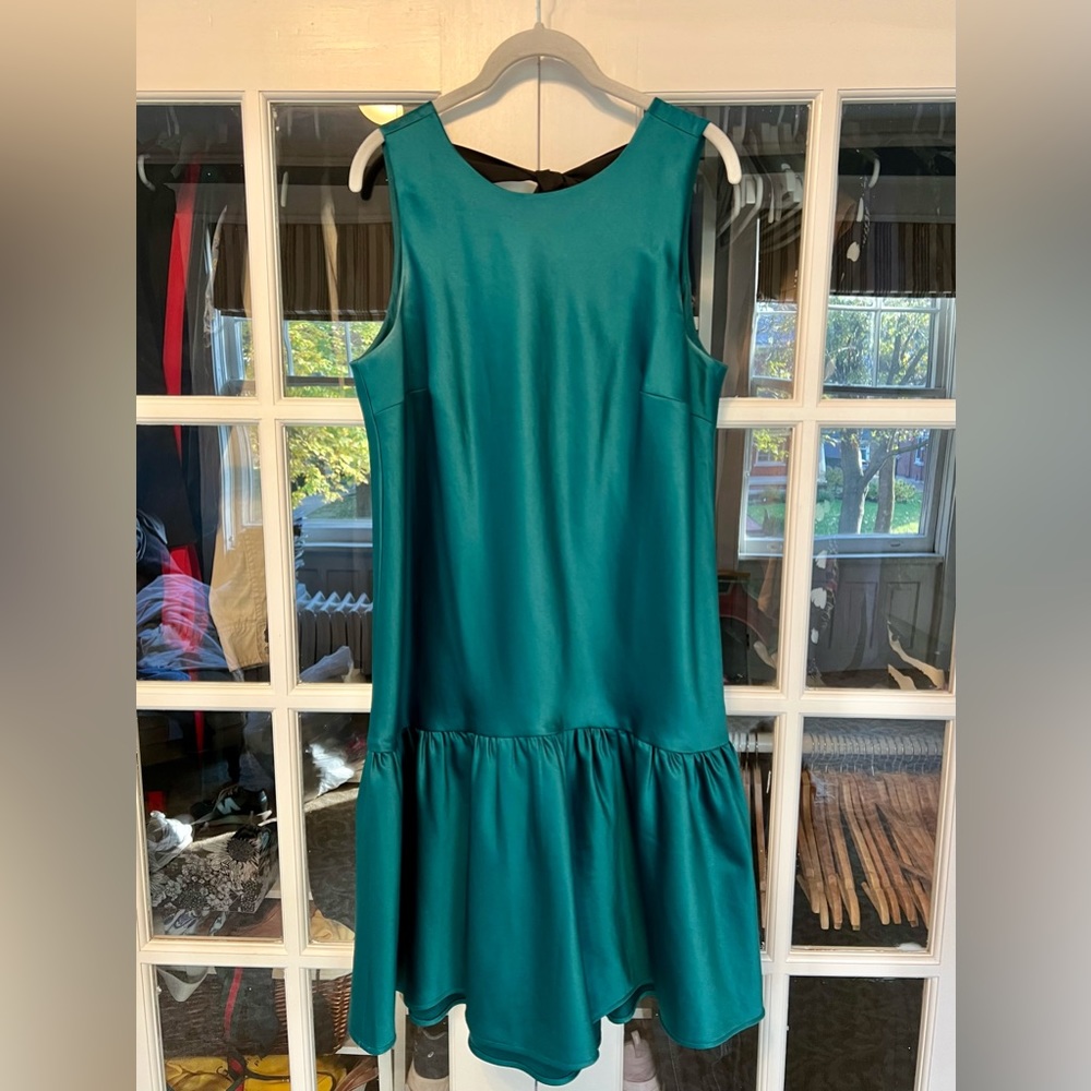 J. Crew teal satin party dress size 12